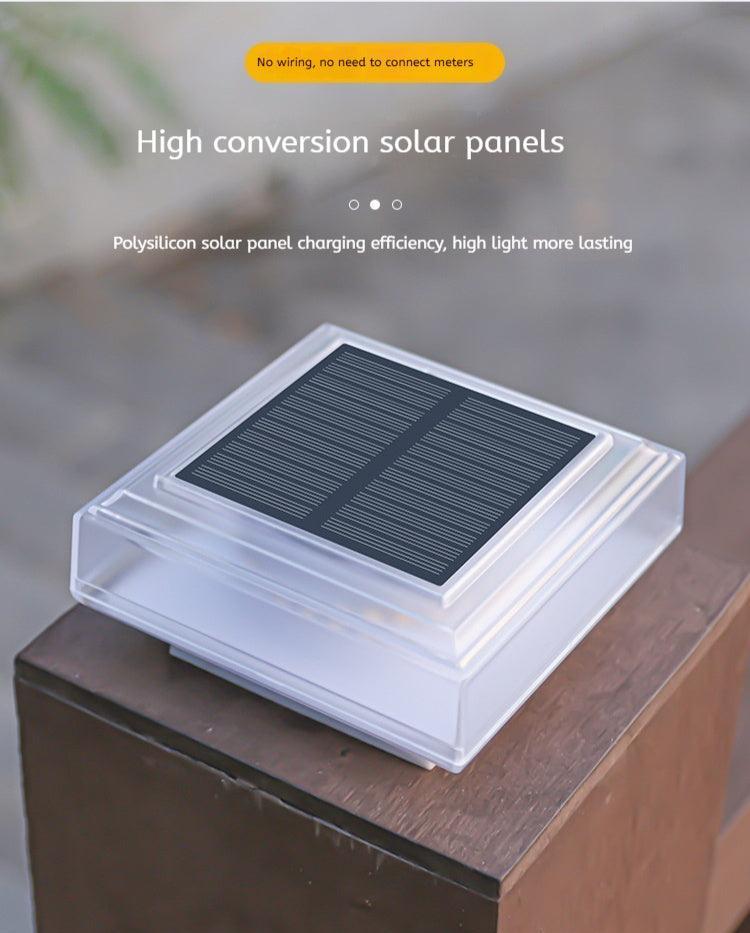 Solar Powered Square Column LED Headlights - OptiChoice