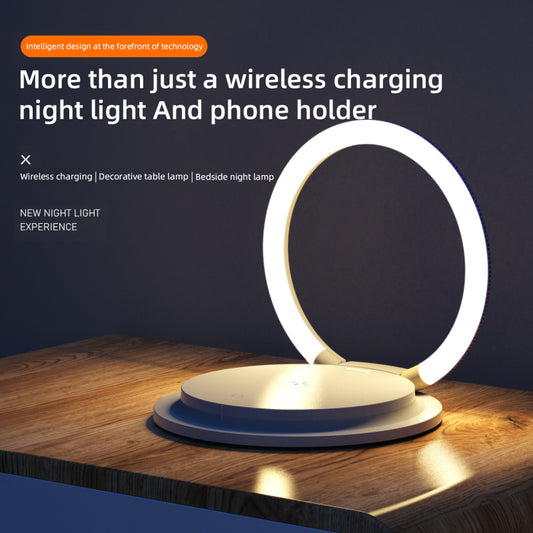 2-in-1 Wireless Charging LED Night Light with Adjustable Stand and Foldable Design