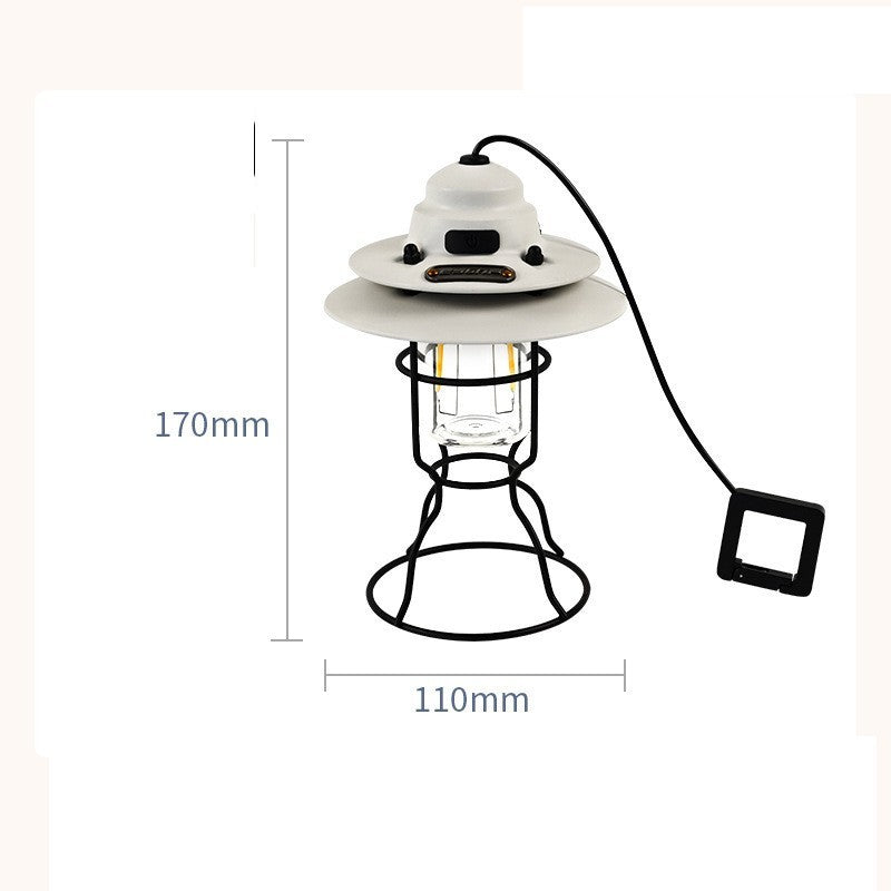 Vintage-Inspired Rechargeable Lantern for Outdoor Adventures