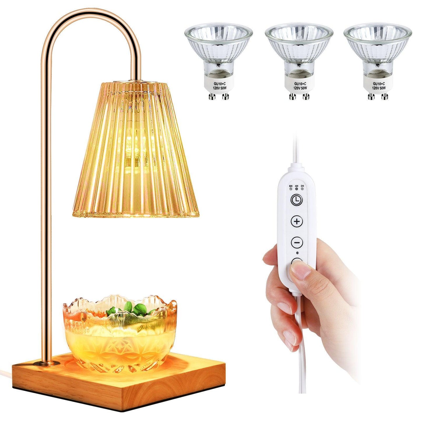 Home Fashion Aromatherapy Lamp - Elegant Glass & Wood Design for Relaxing Ambiance - OptiChoice