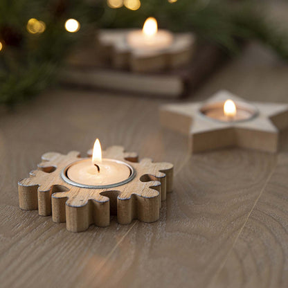 Nordic Wooden Christmas Candlestick Ornaments