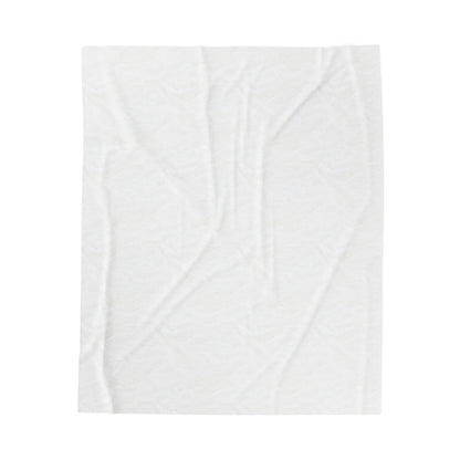 Velveteen Plush Blanket white flowrs