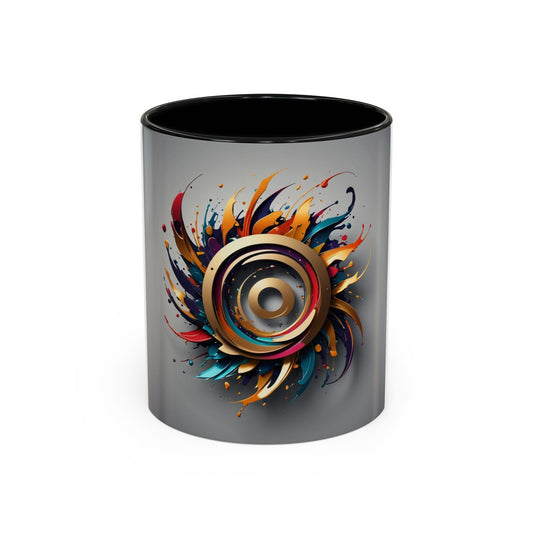 mug with cosmic eye logo