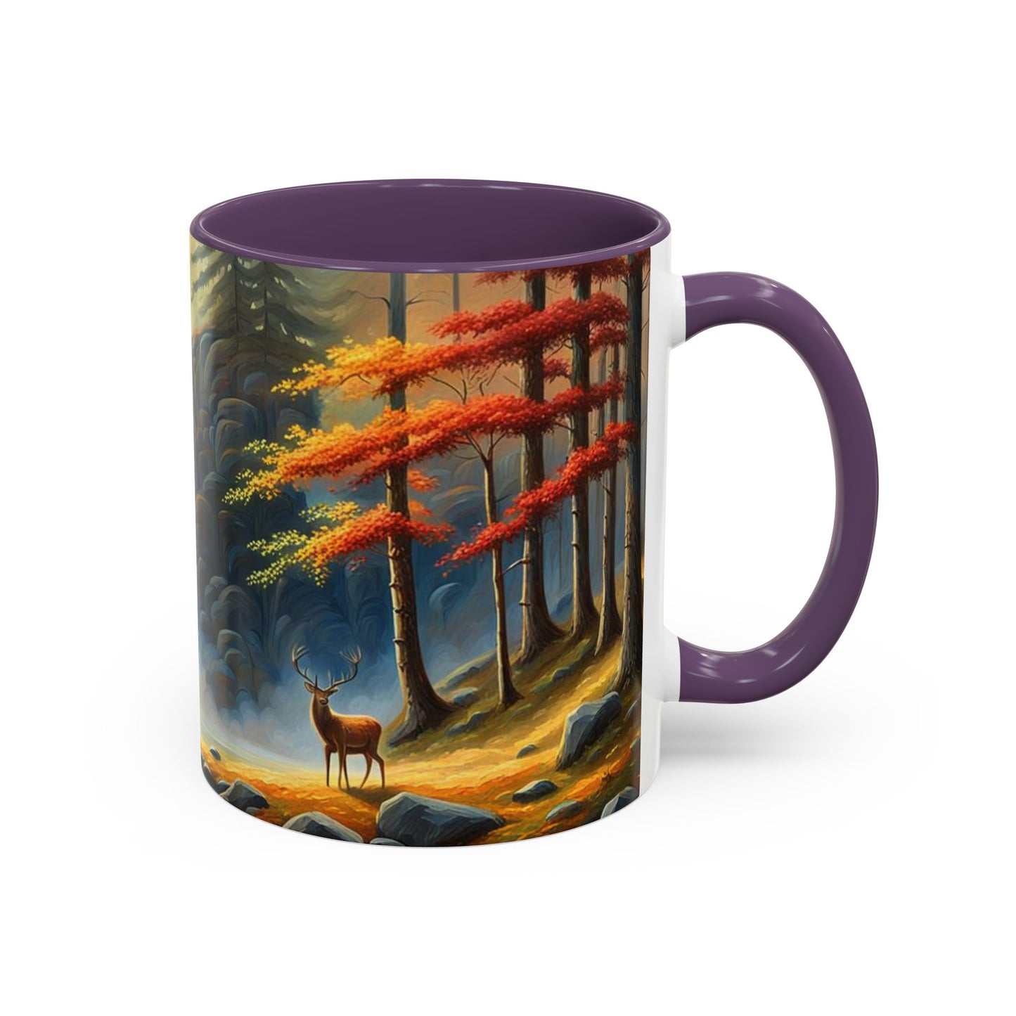 Accent Coffee Mug  Deer forest design