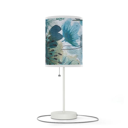 Lamp on a Stand, US|CA plug with orchid flower design