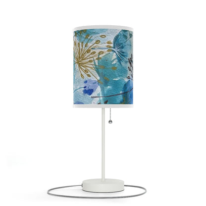 Lamp on a Stand, US|CA plug with orchid flower design