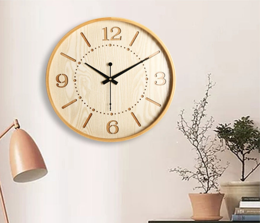 Modern Minimalist Wall Clock | Wooden | Silent | Home Decor | Living Room | Bedroom