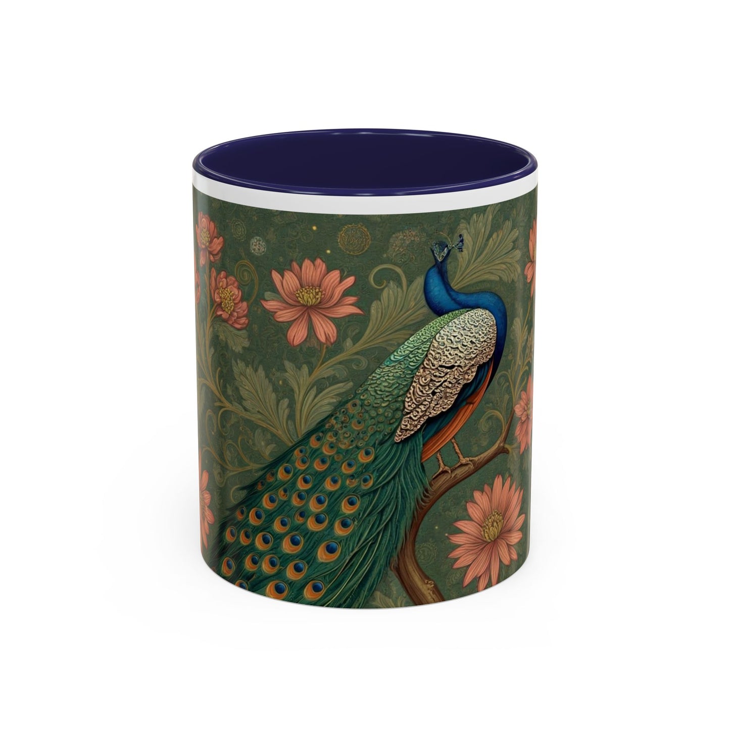 Mug with peacock design