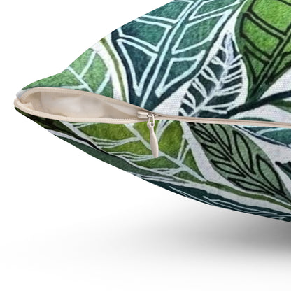 Spun Polyester Square Pillow Eucalyptus leaf