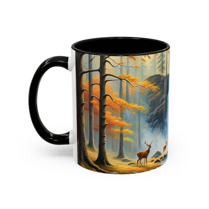 Accent Coffee Mug  Deer forest design