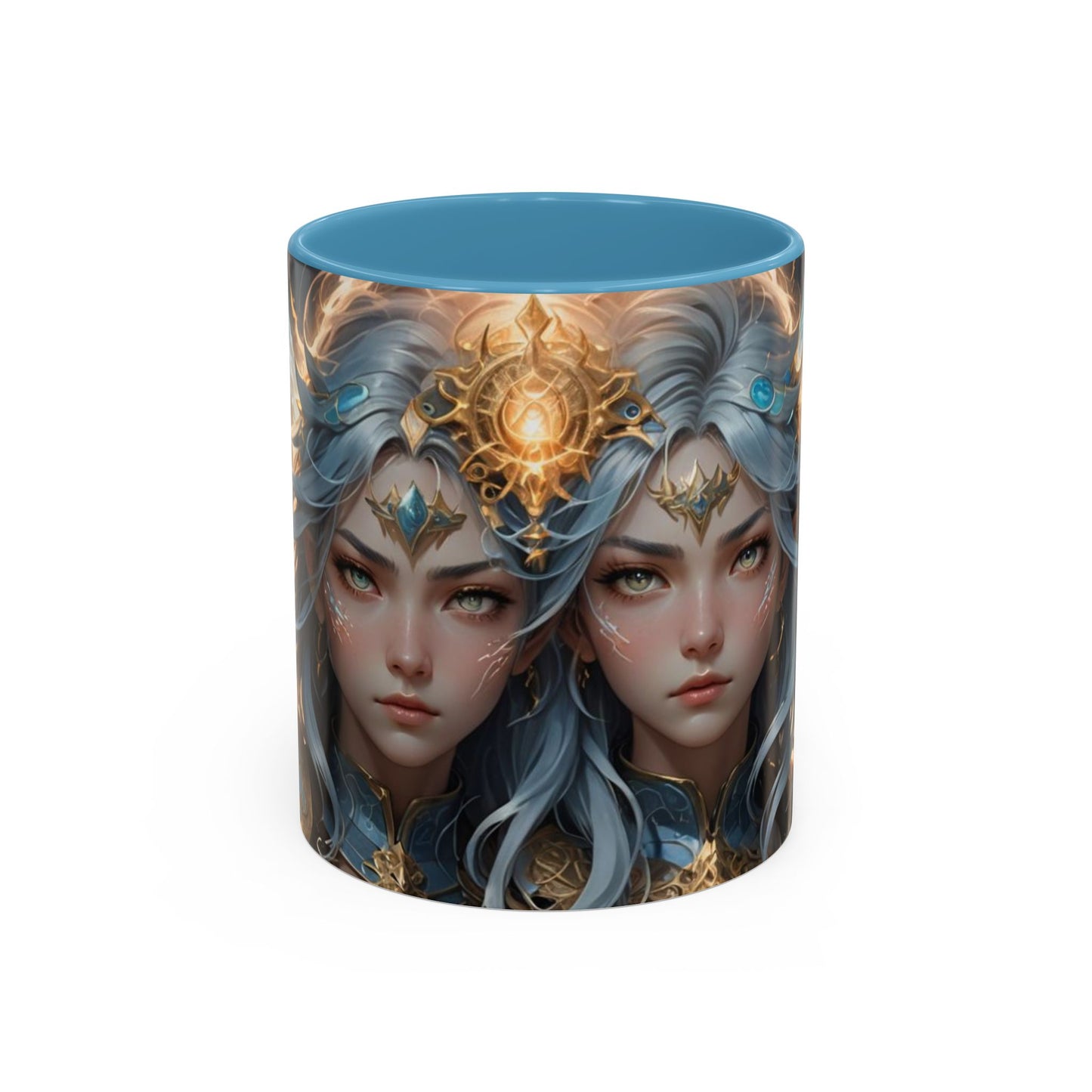 Mug with the design of anime twin girls