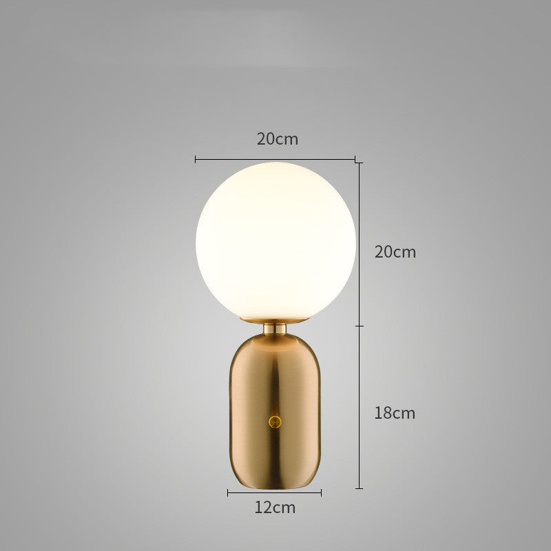 Modern LED Table Lamp | Glass Lampshade | Iron Base | Energy-Efficient | Home Decor