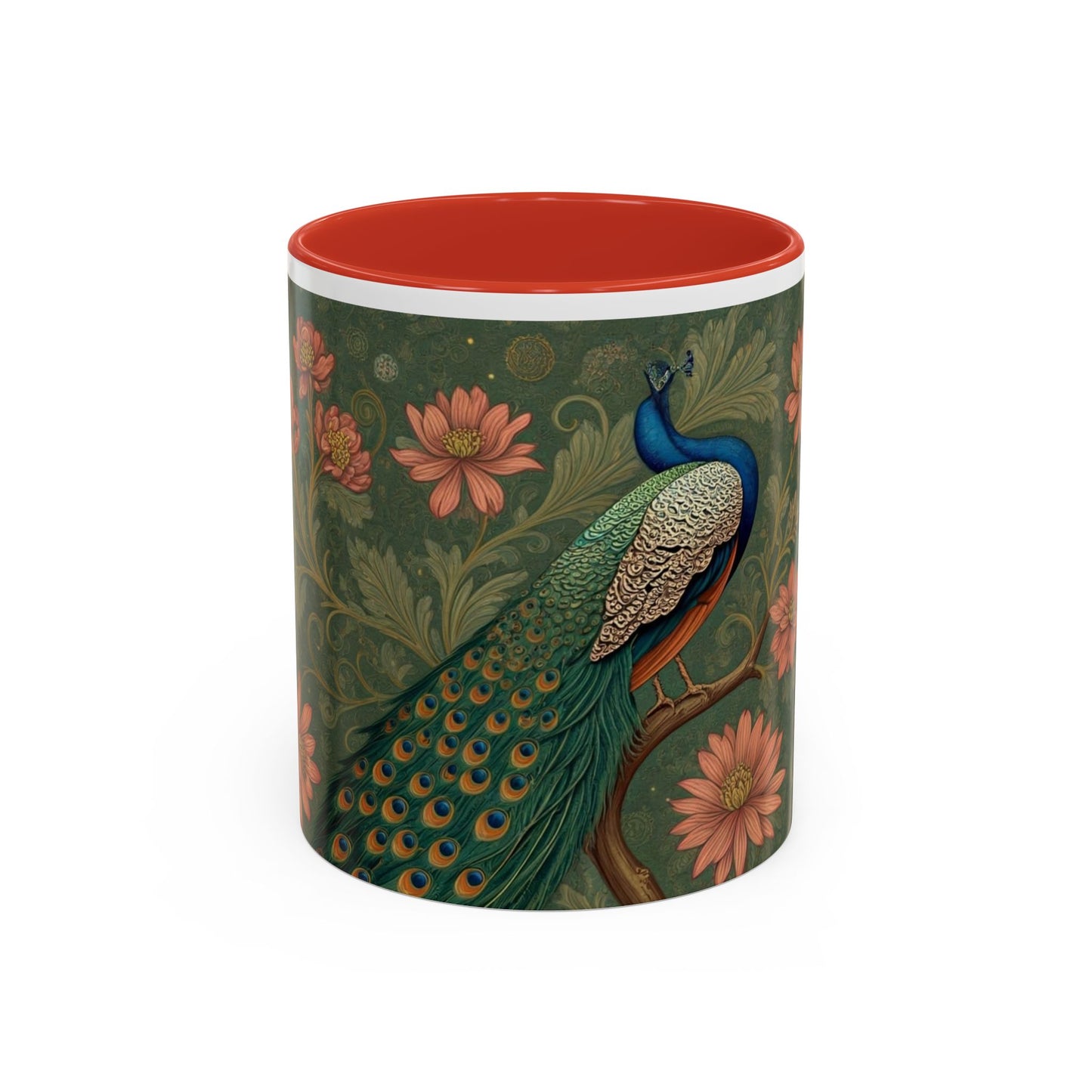 Mug with peacock design