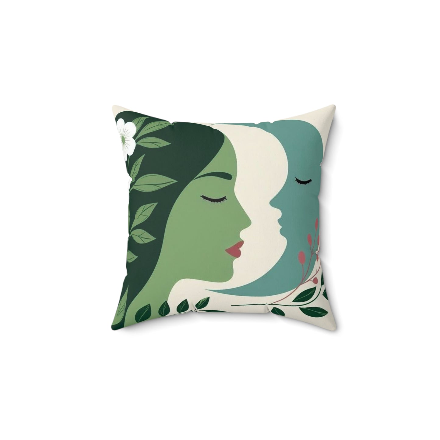 Spun Polyester Square Pillow with design of the woman and the moon