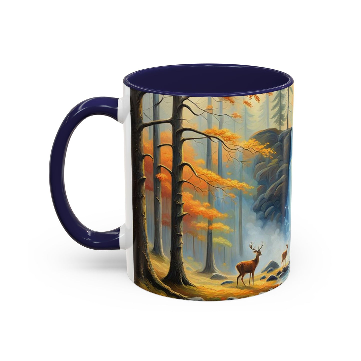 Accent Coffee Mug  Deer forest design