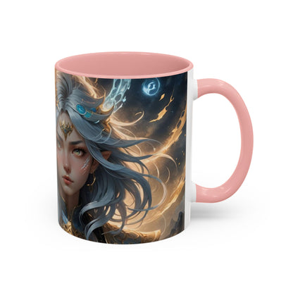 Mug with the design of anime twin girls