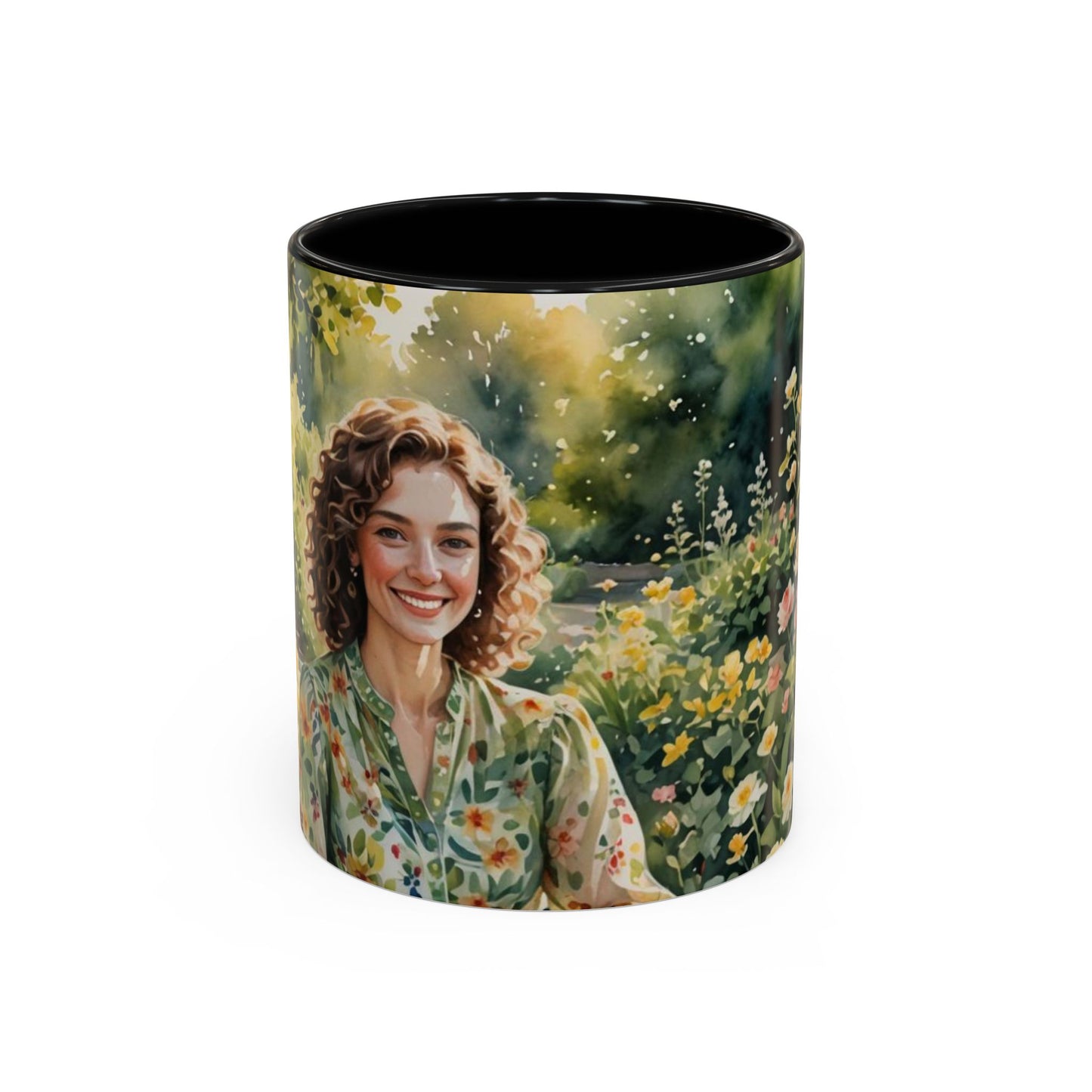 Mug with a beautiful woman in paradise design