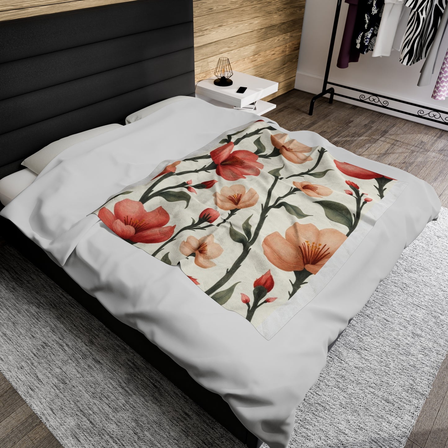 Blanket with flower design