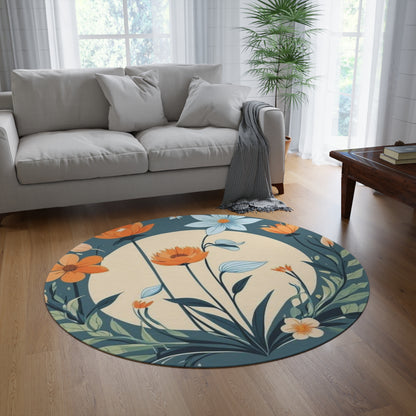 Round Rug with flower design