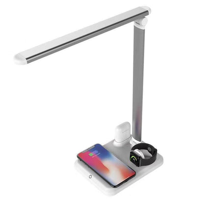 LED Desk Lamp with Wireless Charger â€“ Modern Touch-Control Lamp with Fast Charging Station - OptiChoice