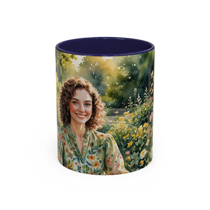 Mug with a beautiful woman in paradise design