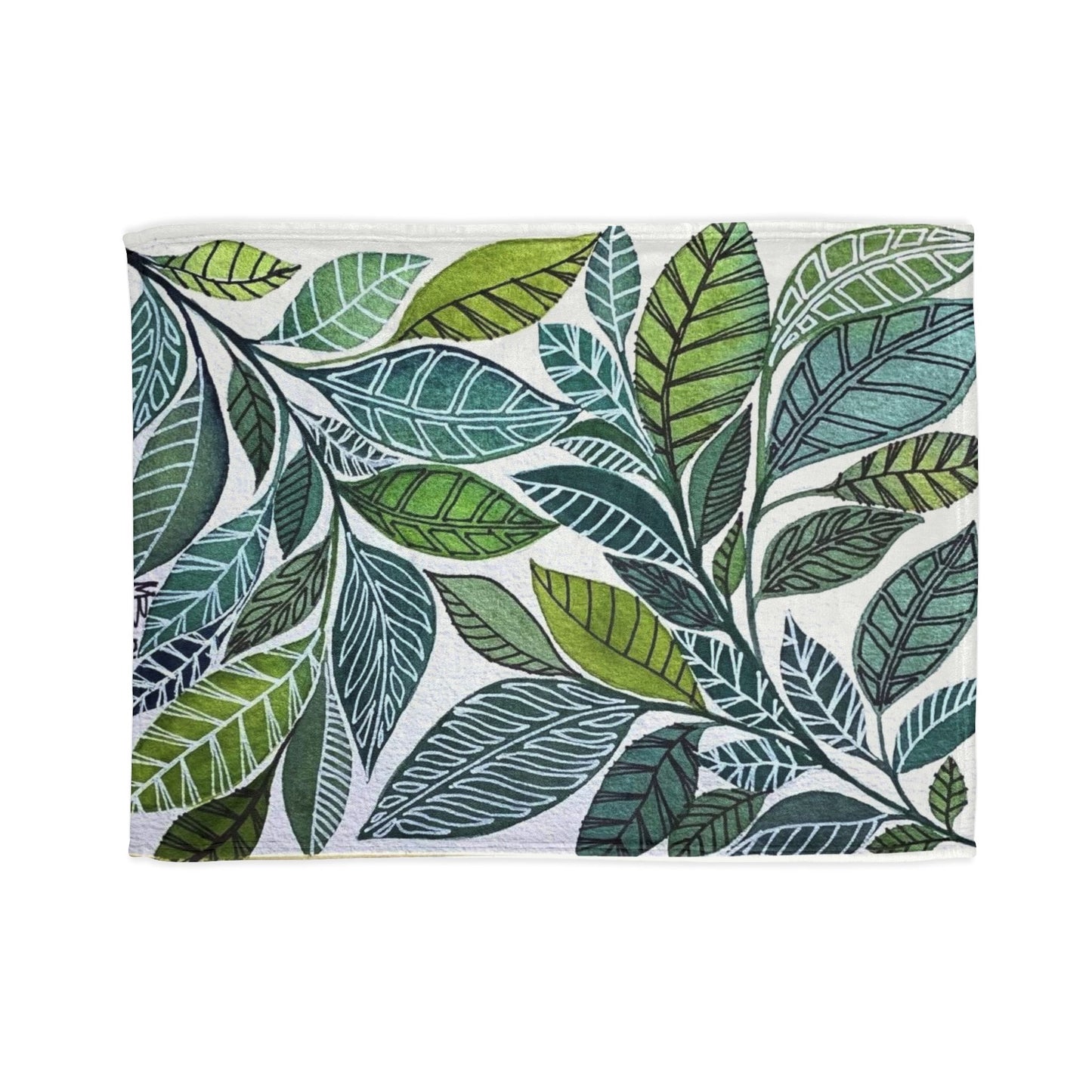 Soft Polyester Blanket Eualyptus leaf