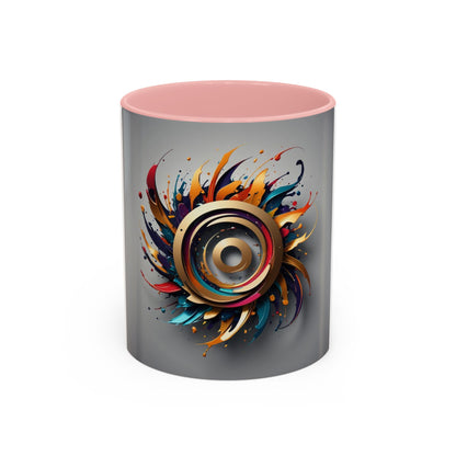 mug with cosmic eye logo