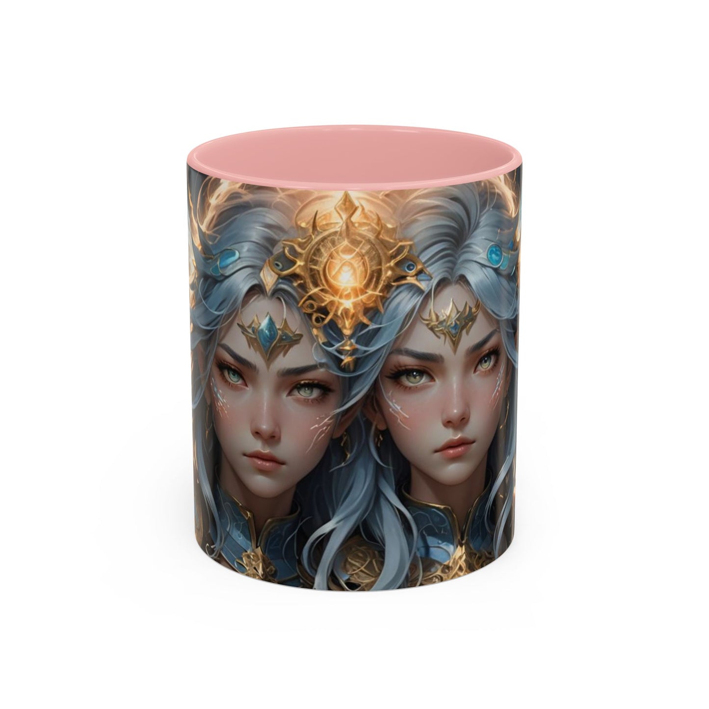 Mug with the design of anime twin girls