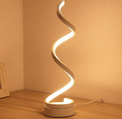 Modern & Simple Curved Shape LED Table Lamp â€“ Adjustable Brightness with Remote Control - OptiChoice