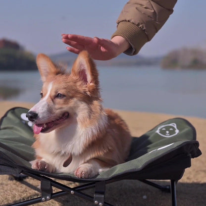 Outdoor Detachable & Washable Pet Folding Bed - Elevated, Durable, and Portable Pet Bed