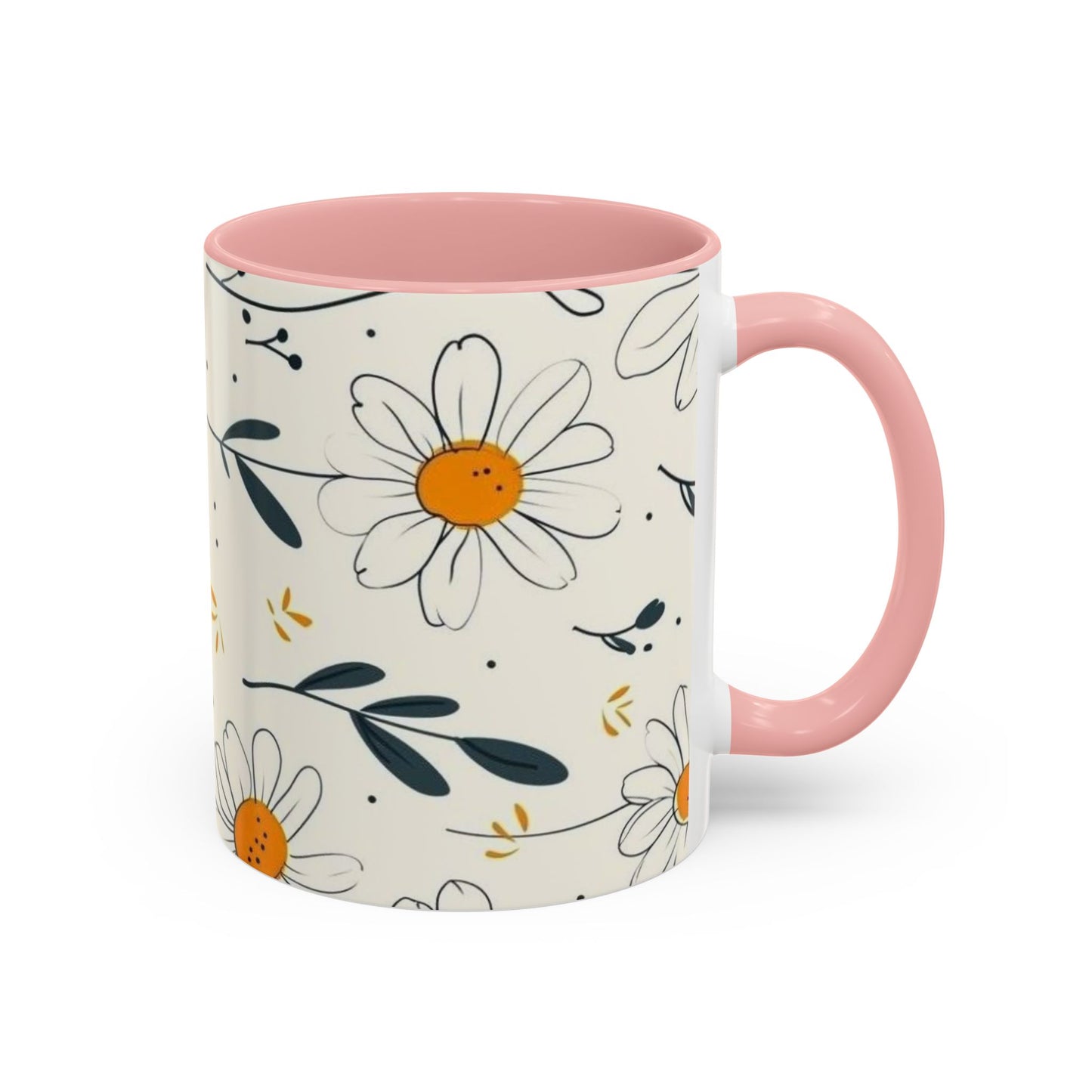 Accent Coffee Mug with the design of chamomile flowers