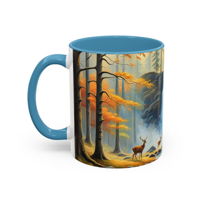 Accent Coffee Mug  Deer forest design