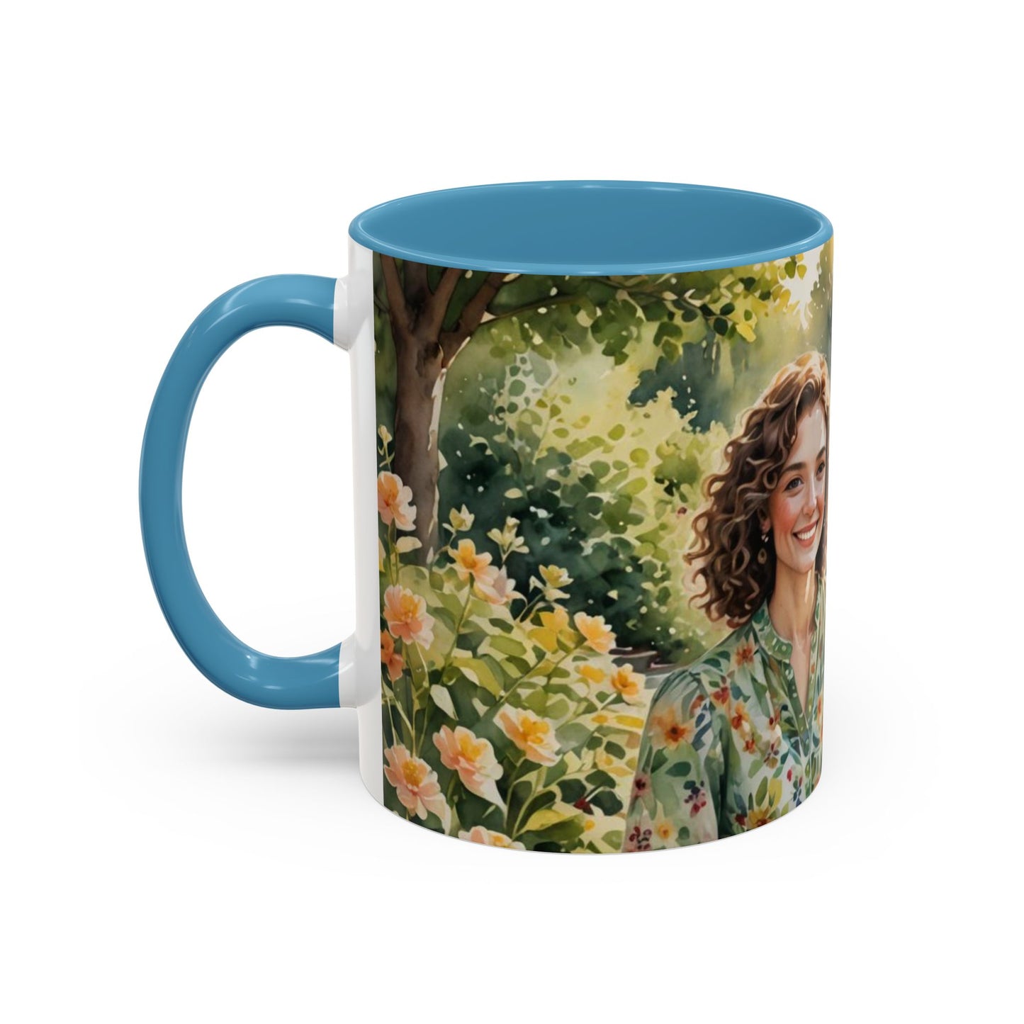 Mug with a beautiful woman in paradise design