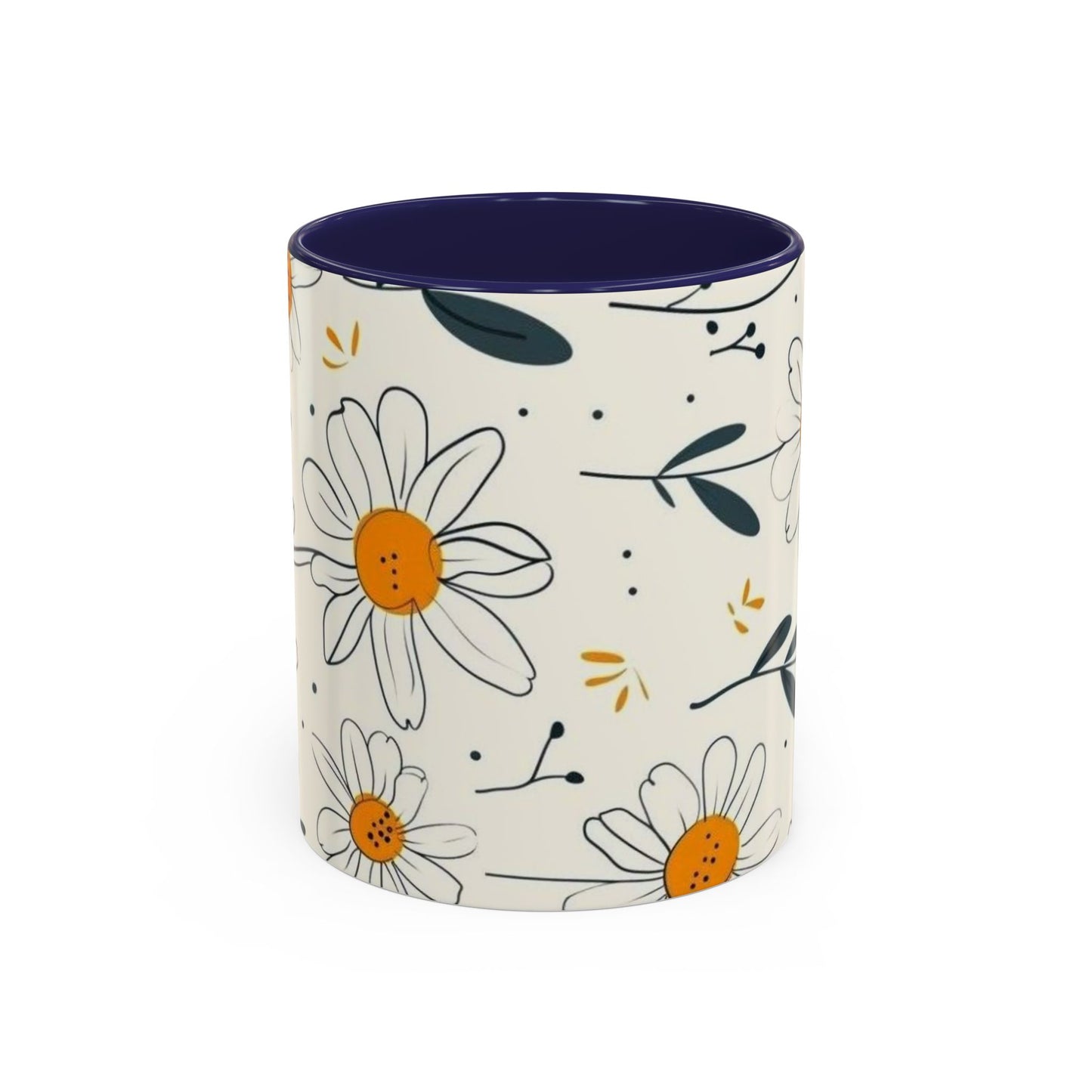 Accent Coffee Mug with the design of chamomile flowers