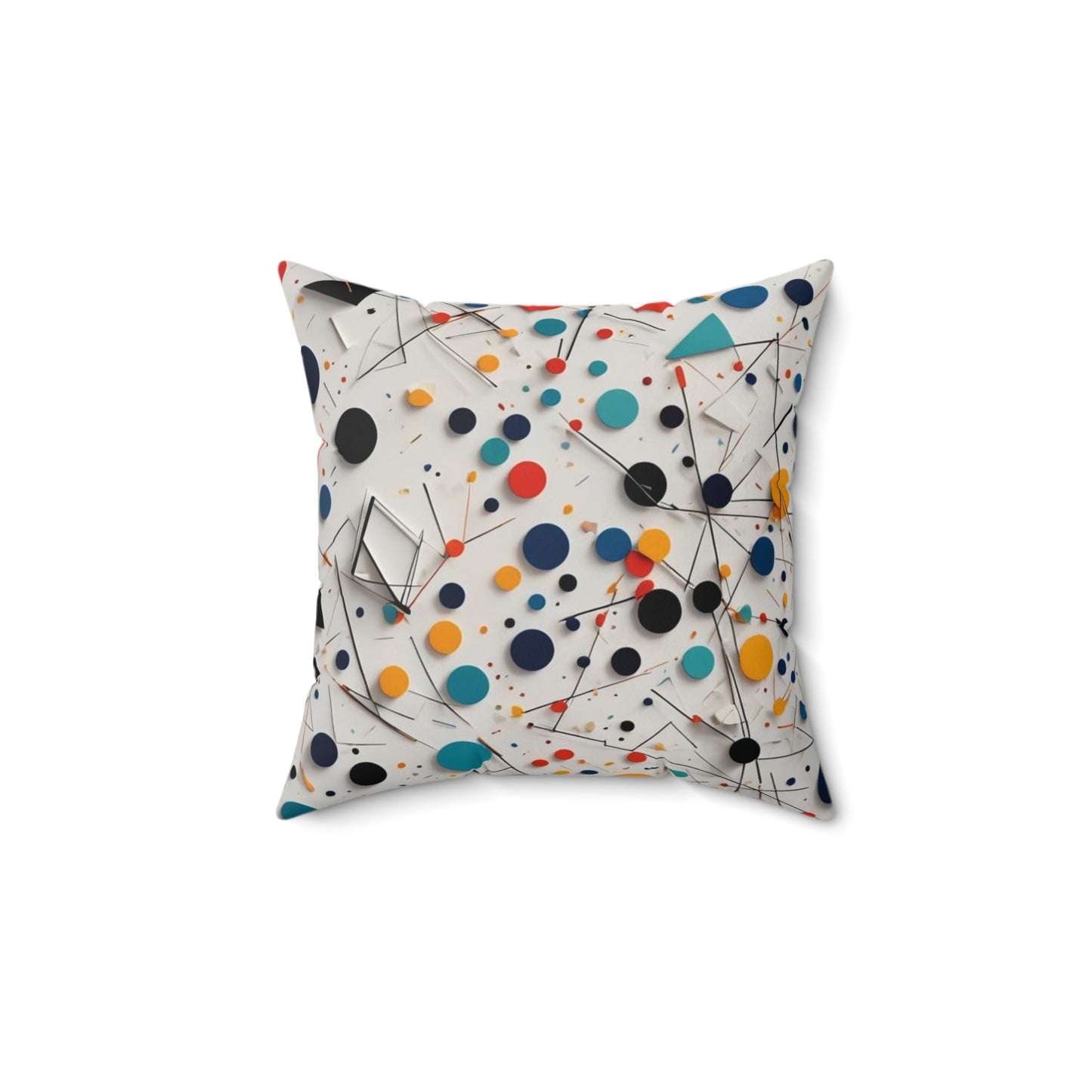 Spun Polyester Square Pillow with Metahematical forms design