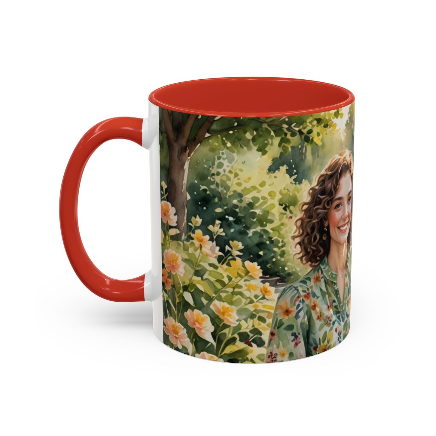 Mug with a beautiful woman in paradise design