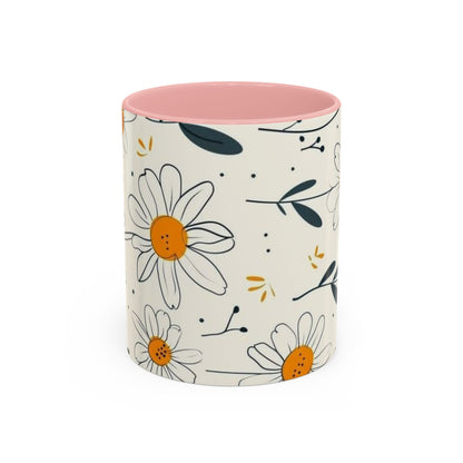 Accent Coffee Mug with the design of chamomile flowers