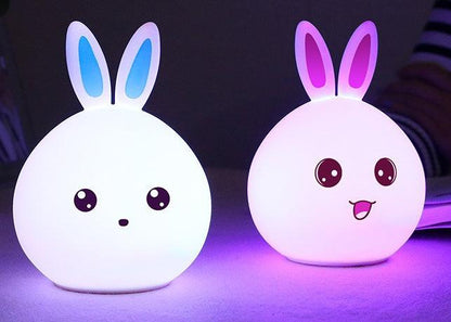 Cute Silicon Animal Rabbit Night LED Colorful Lamps â€“ Fun and Functional Lighting for Kids