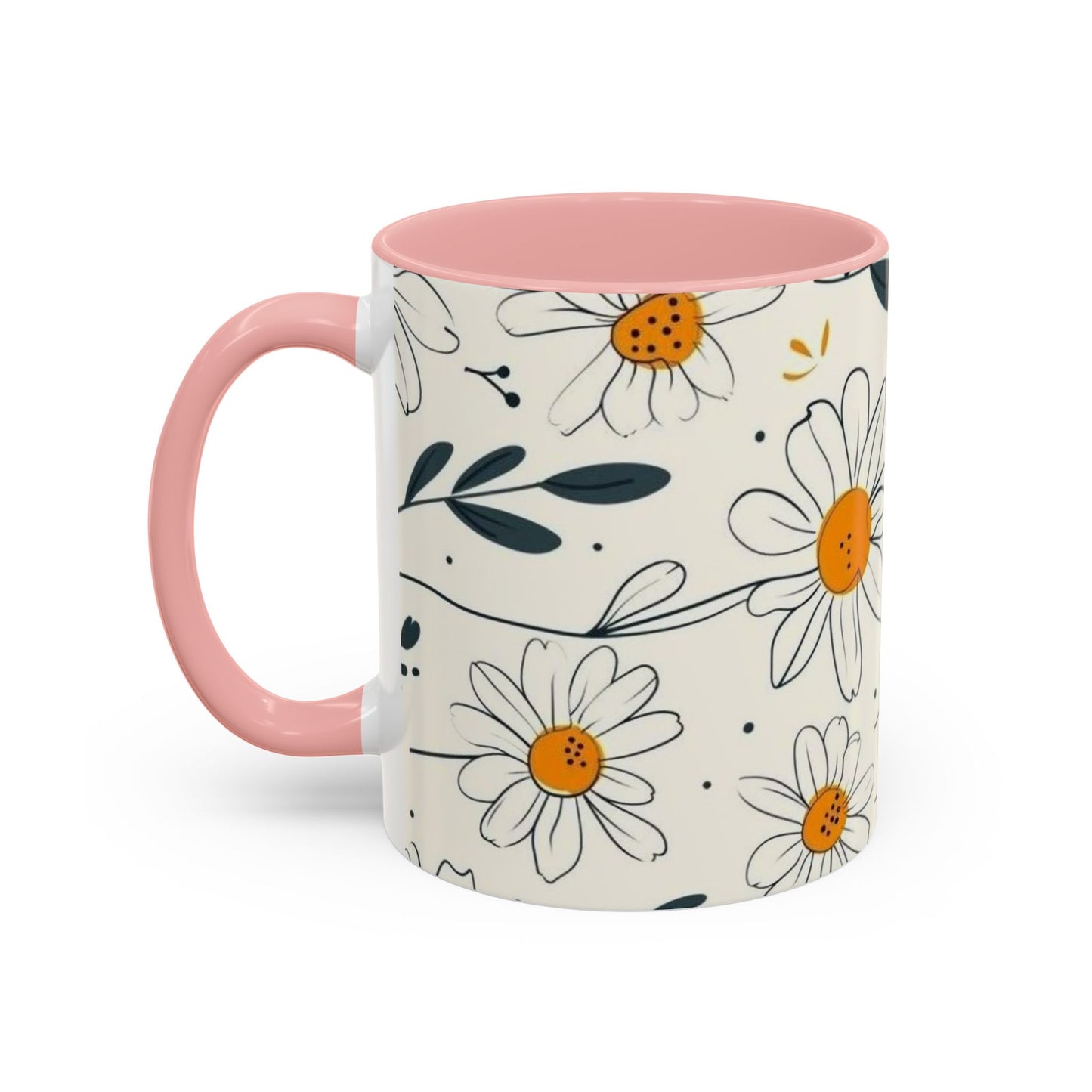 Accent Coffee Mug with the design of chamomile flowers