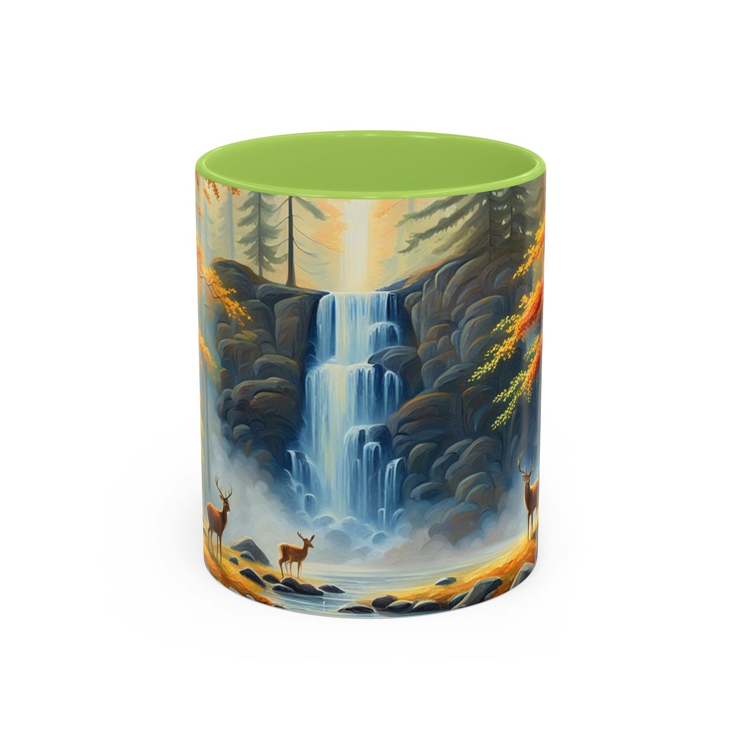 Accent Coffee Mug  Deer forest design