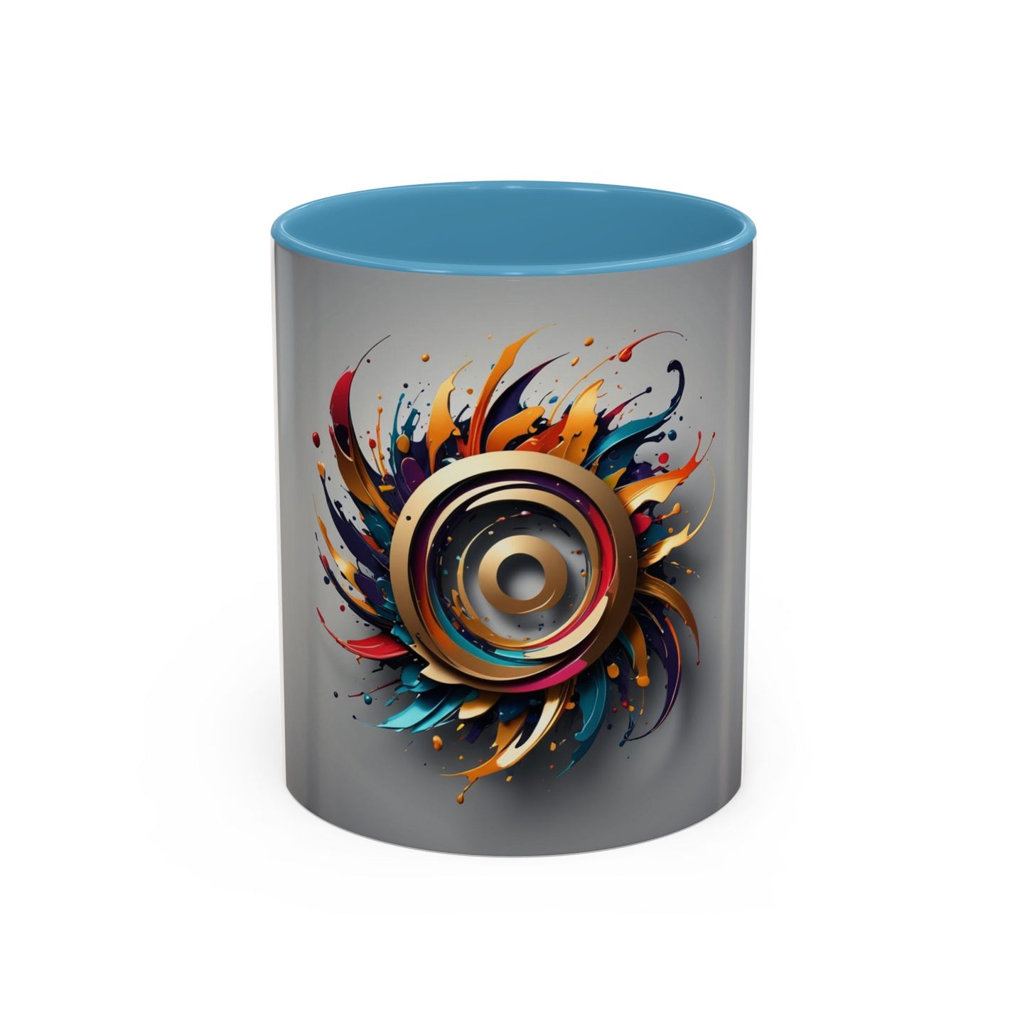 mug with cosmic eye logo