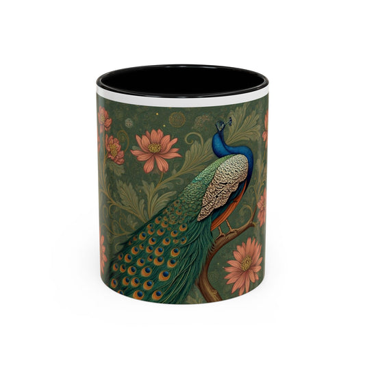 Mug with peacock design