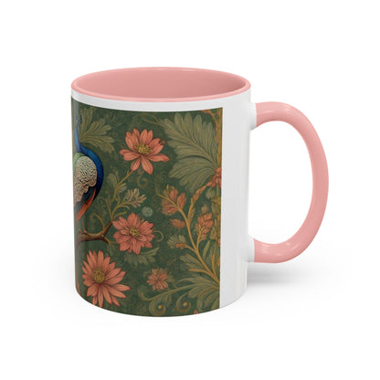 Mug with peacock design