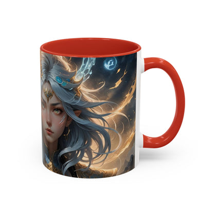 Mug with the design of anime twin girls