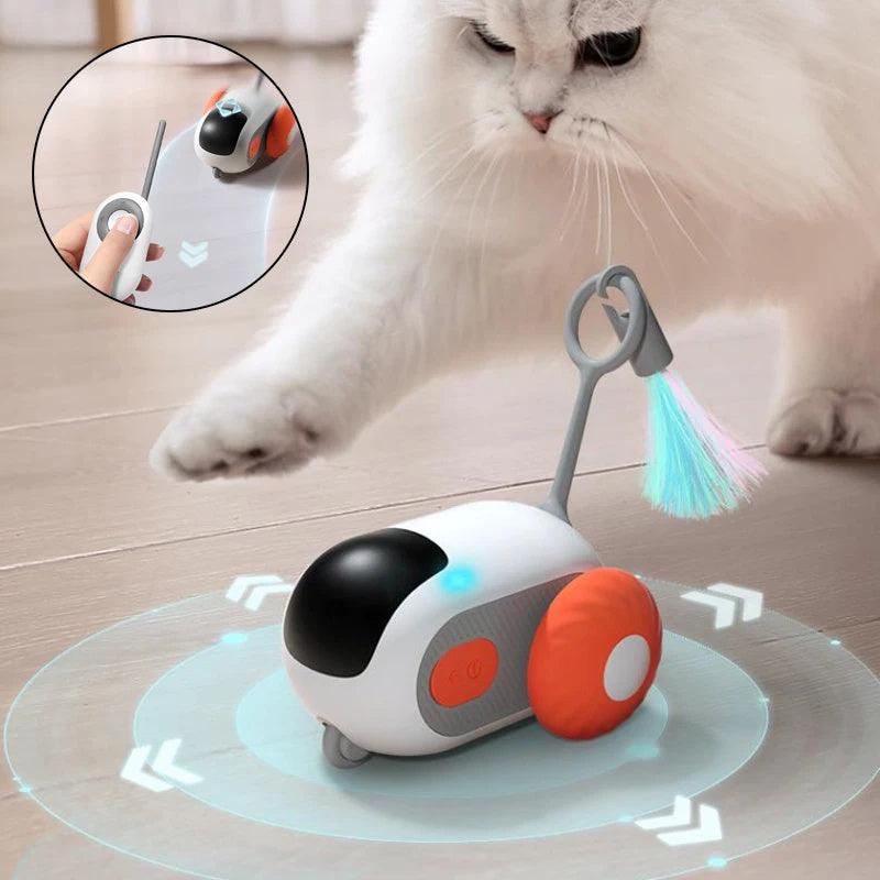 Remote Control Interactive Cat Car Toy â€“ Crazy-Joy Car with Obstacle Avoidance & Dual Modes - OptiChoice