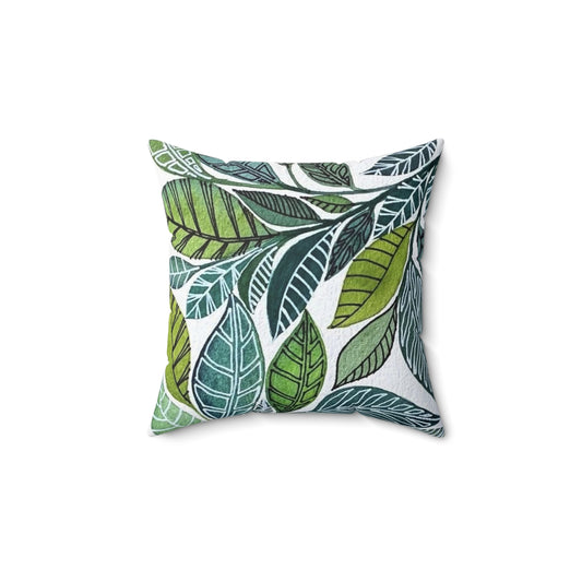 Spun Polyester Square Pillow Eucalyptus leaf