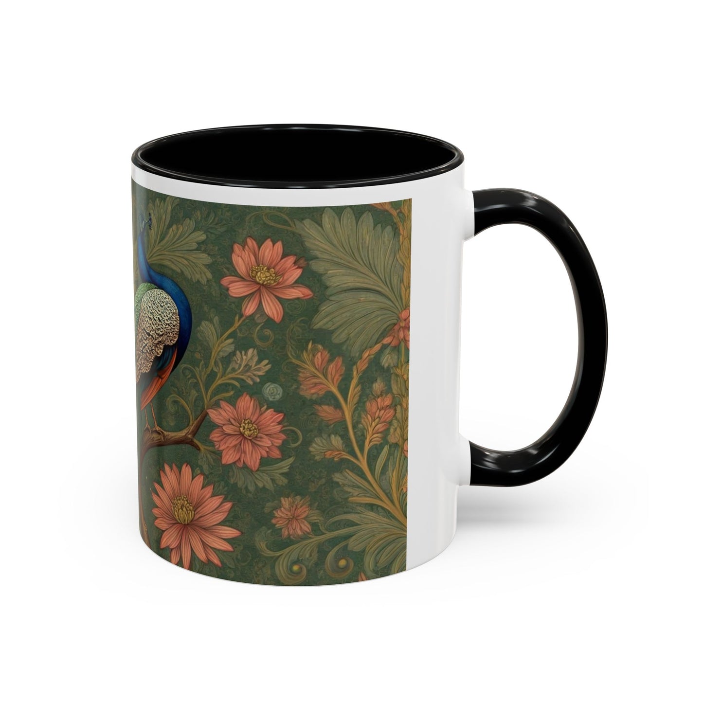 Mug with peacock design