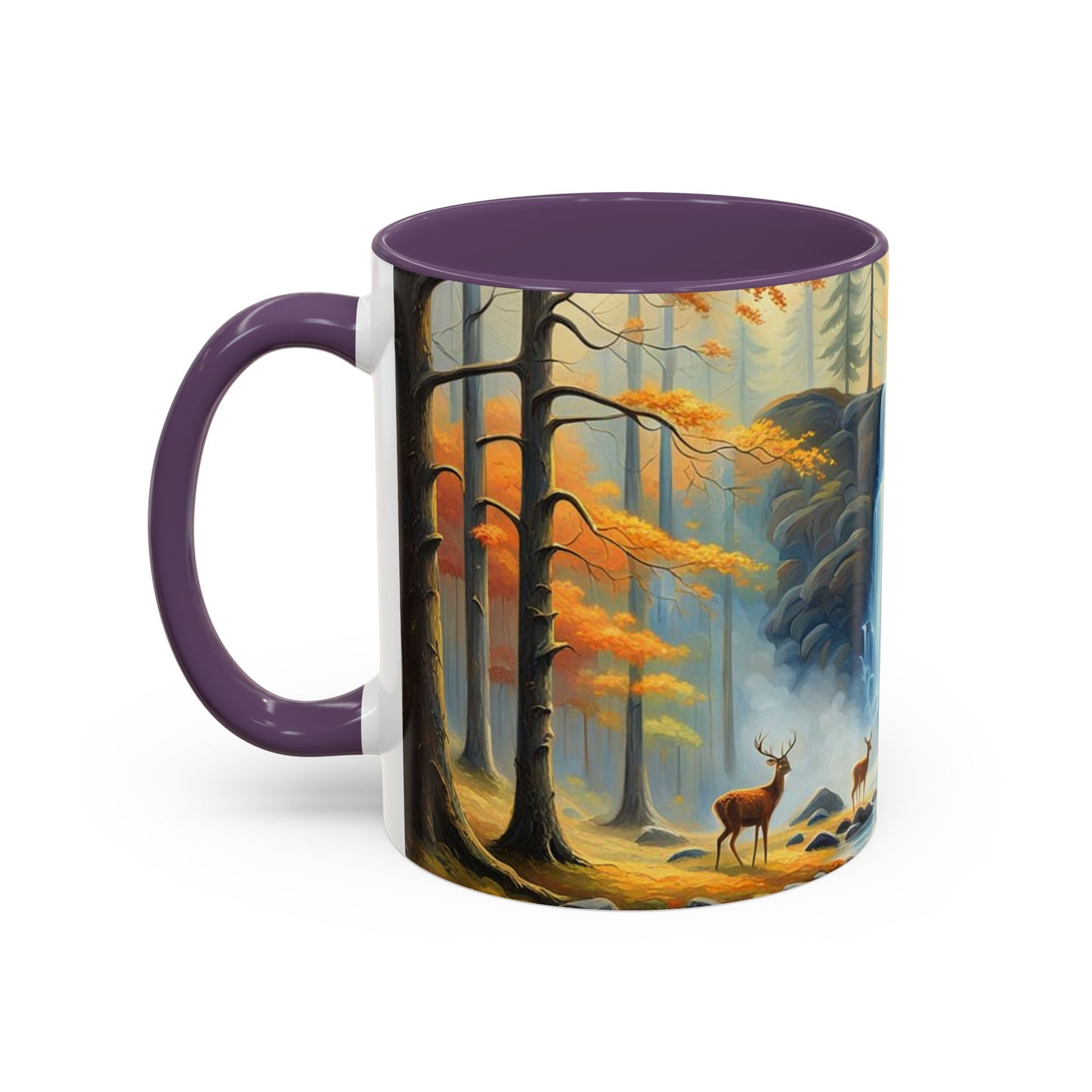 Accent Coffee Mug  Deer forest design