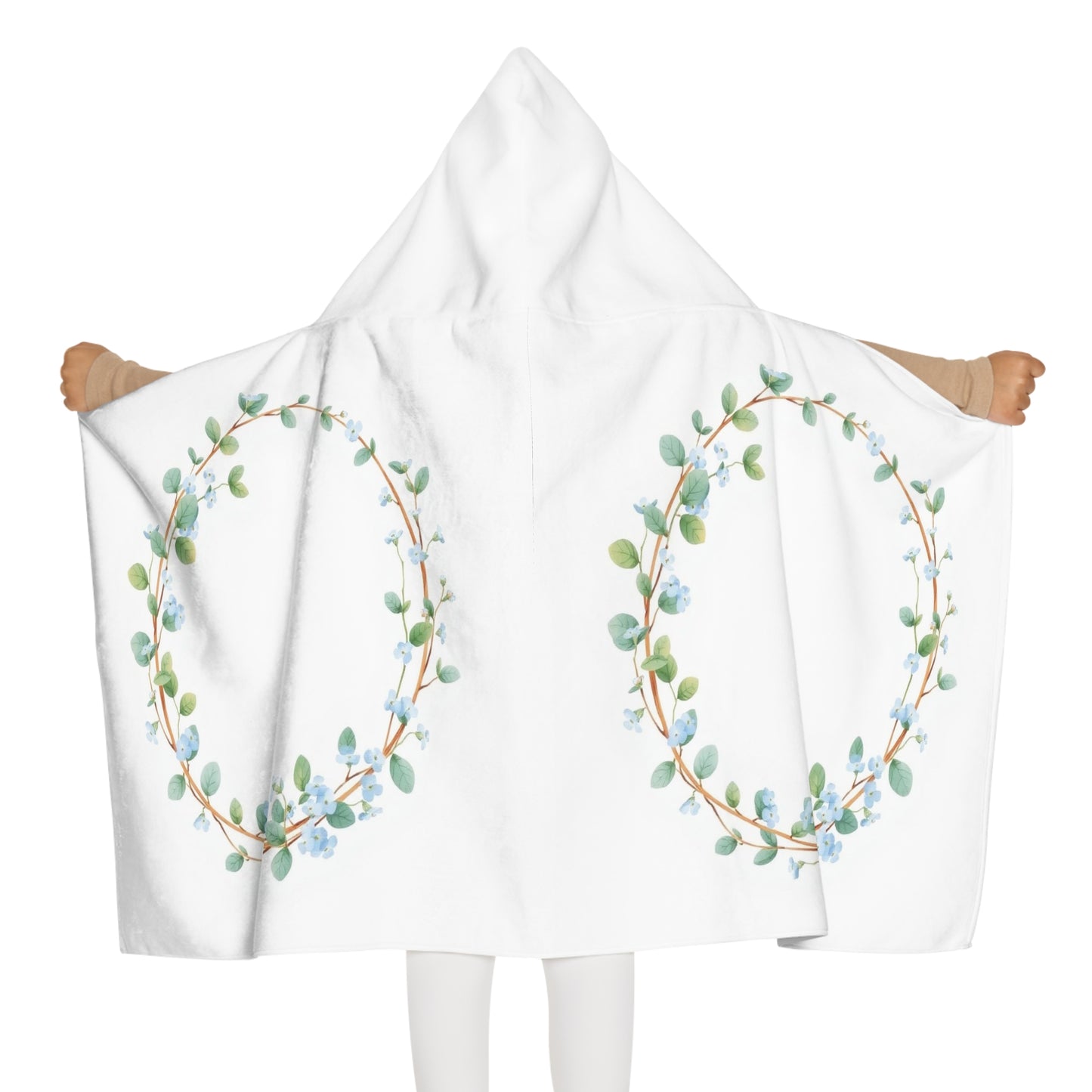 A flower wreath Hooded Towel