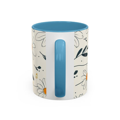 Accent Coffee Mug with the design of chamomile flowers